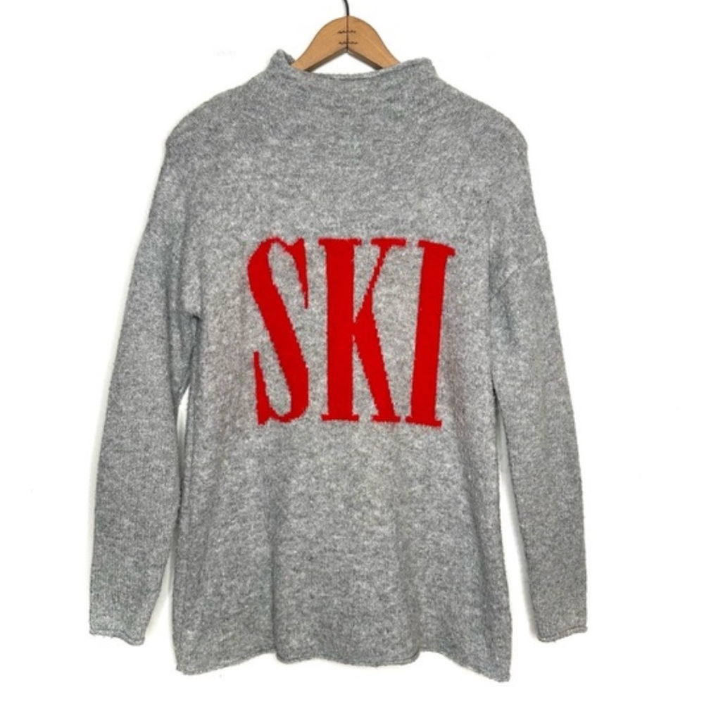 Cupcakes and Cashmere | Gray Ski Mock Neck Sweater